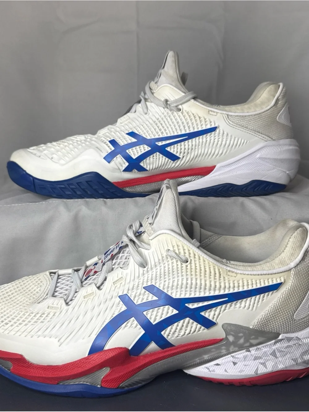 ASICS Court FF Novak Shoes Mens Size 10.5 White Mesh Tennis Sneakers 1041A480